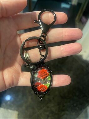 Red Roses Bag Charm/Keychain